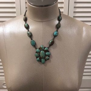 Turquoise and sterling silver necklace